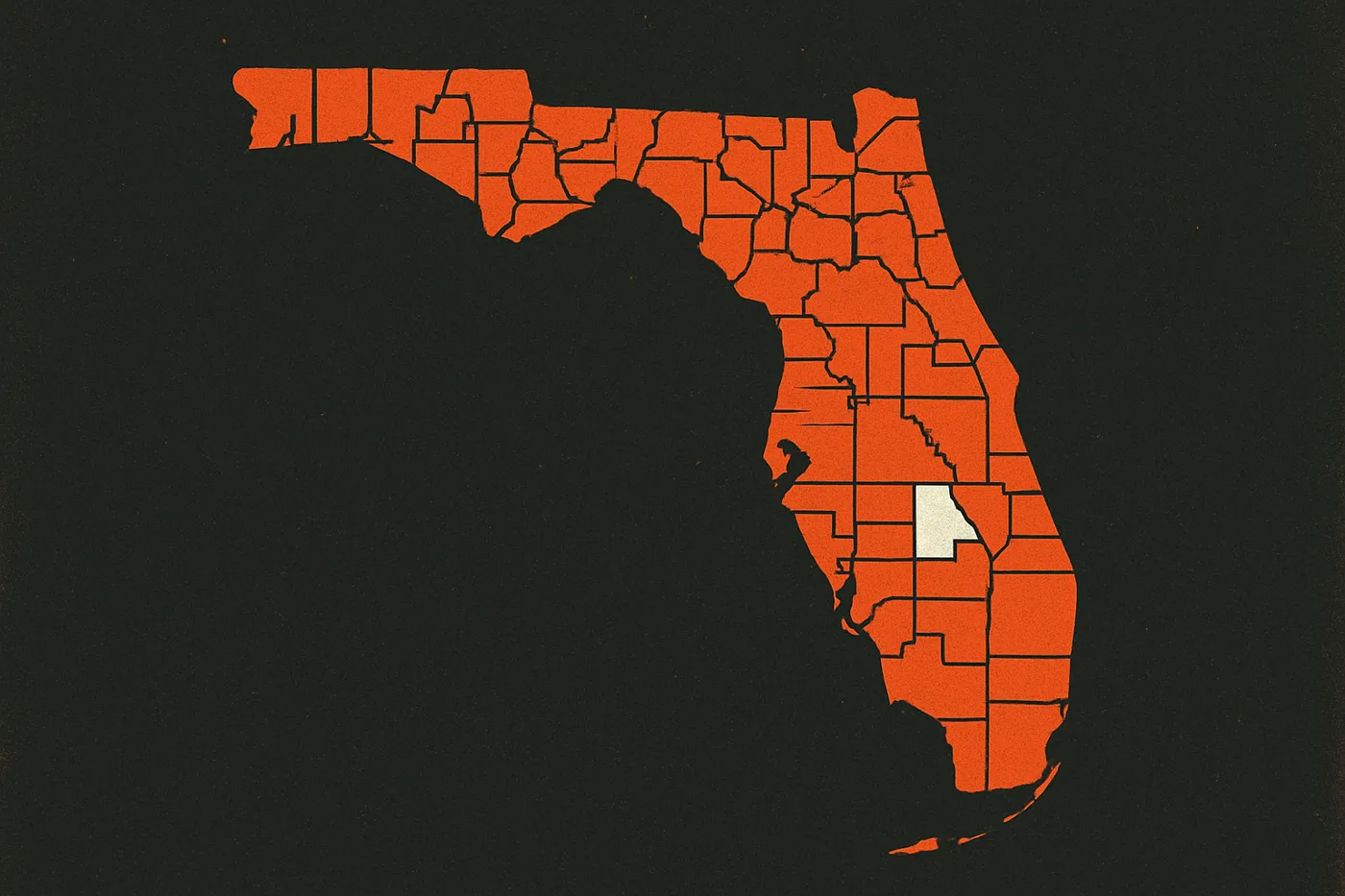Map of Florida with one county picked out